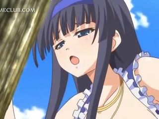 Openlucht hardcore neuken scène met anime tiener porno