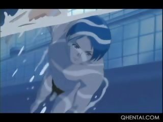 Exceptional Hentai Nymph In Glasses Having adult clip In The Pool
