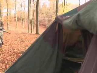 Euro Ms gets double fucked in a tent