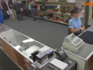 Young woman Police Officer With Big Boobs Got Fucked With Pawn Man