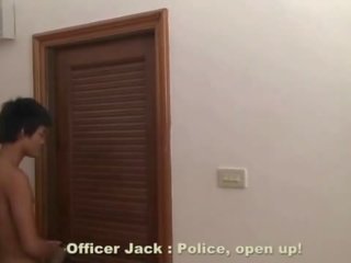 Police Officer Sucked By Asian Twink