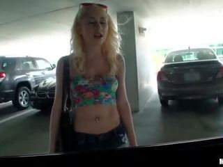 Honey blonde teen picked up and fucked