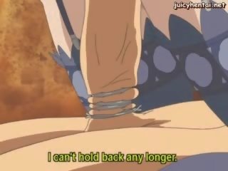 Wild anime whore with milky boobs doing blowjob