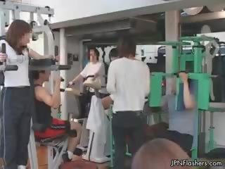 Turned on Public Gym Workout With A See Part1