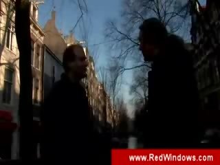 Two blokes visiting a call girl in Amsterdam