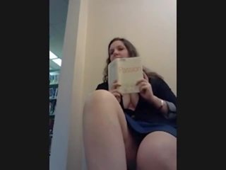 She videos Herself Cumming In Library