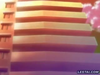 Hübsch captivating hentai anime schönheit rosa schlüpfer
