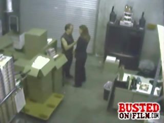 Warehouse worker gets busted getting his cocked sucked