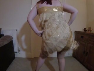 Dancing in Gold Flapper Dress and Stockings: Free sex 89