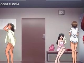 Big titted anime x rated clip bomb jumps prick on the floor