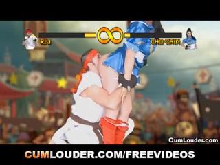 Sex clip and Violence in this dirty video Parody of Street Fighter