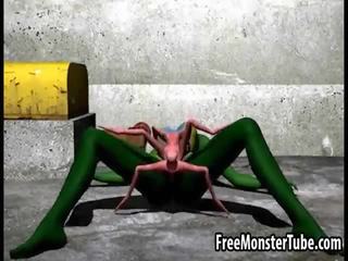 3d رسوم متحركة أجنبي إلاهة الحصول على مارس الجنس شاق بواسطة ل عنكبوت