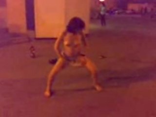 Lady Naked In Street