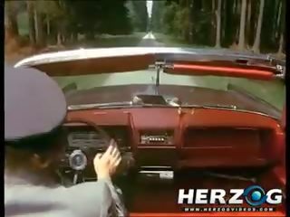 Retro lady Gets Fucked On Top Of A Driving Car