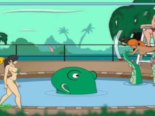 Tentáculo monstruo molests mujeres en piscina - completo 2