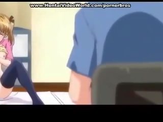 Anime teen darling produces fun fuck in bed