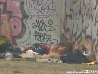 Pure Street Life Homeless Threesome Having adult movie on Public