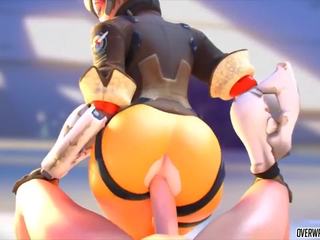 Lascivious and Naughty Tracer from Overwatch gets Pussy.