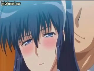 Malaking suso anime teenie makakakuha ng pamamasa