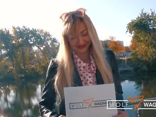 Blue-eyed LOLA SHINE outdoor + hotel fuck with facial! WOLF WAGNER sex video videos