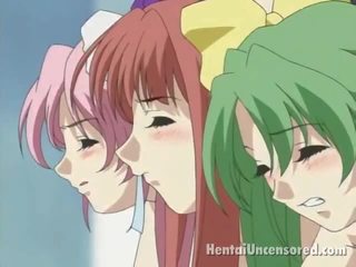 Inviting anime porno honeys having slits fingered and bumped by a lucky person