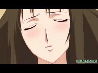 Busty Japanese hentai mommy showing her wetpussy and deep fucked