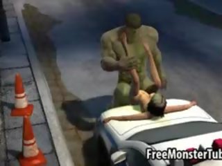 3D Cartoon cutie Getting Fucked Outdoors By The Hulk