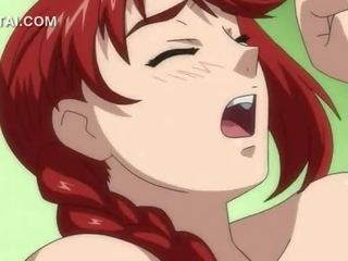 Naked redhead anime mistress blowing shaft in sixtynine