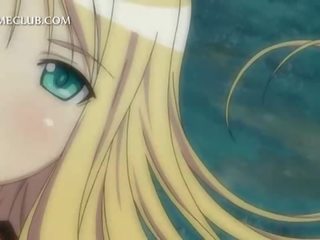 Blonde hentai teenager rubbing her pussy gets fucked