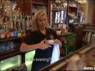Barmaid agrees to get fucked in her bar
