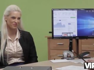 VIP4K&period; Tanned enchantress passes dirty sex video casting in the loan office