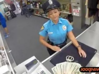 Busty lover Police Officer Pawn Her Weapon And Pussy For Cash