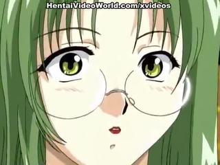 Green-haired hentai beauty whanged in a library