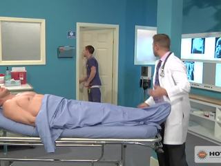 Nurse Hops On A Gurney To Fuck Patient While medical person Watches