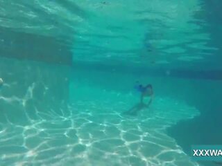 Exceptional Brunette streetwalker Candy Swims Underwater, sex movie 32