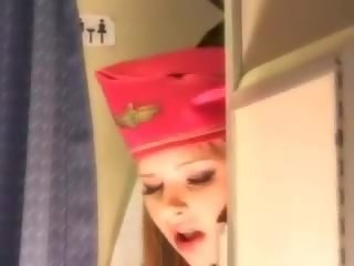 Fermecător stewardeza devine proaspăt sperma aboard