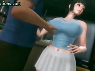 Busty animated whore gets jizzload