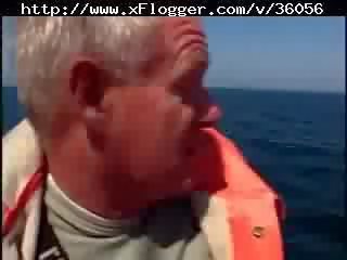 Obesety lifeguard gets fucked on boat