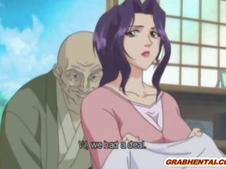 Cockhungry anime fytyra i mbuluar nga spermë shortly pas tittyfuck
