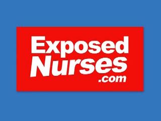 Exposed Nurses: splendid nurse playing with her speculum